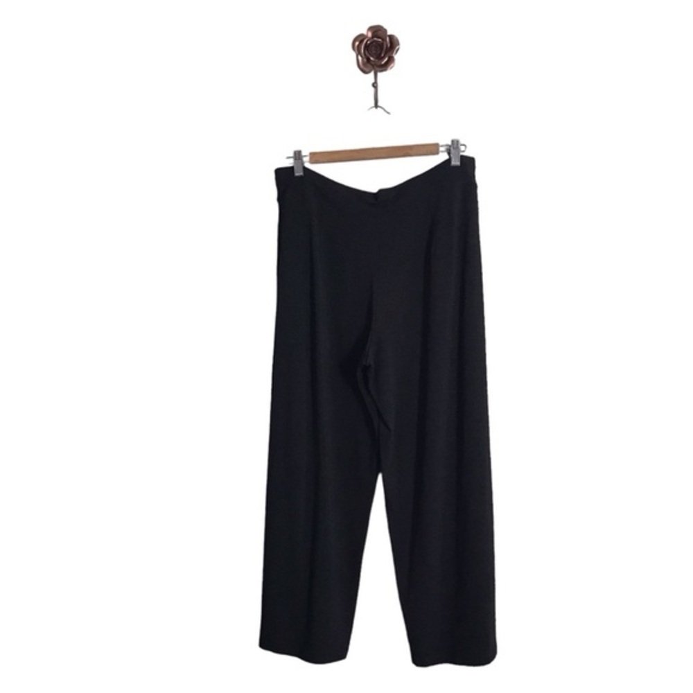 Eileen Fisher‎ Medium Wide Leg Relaxed Stretch Charcoal Gray Pull On Pants Crop